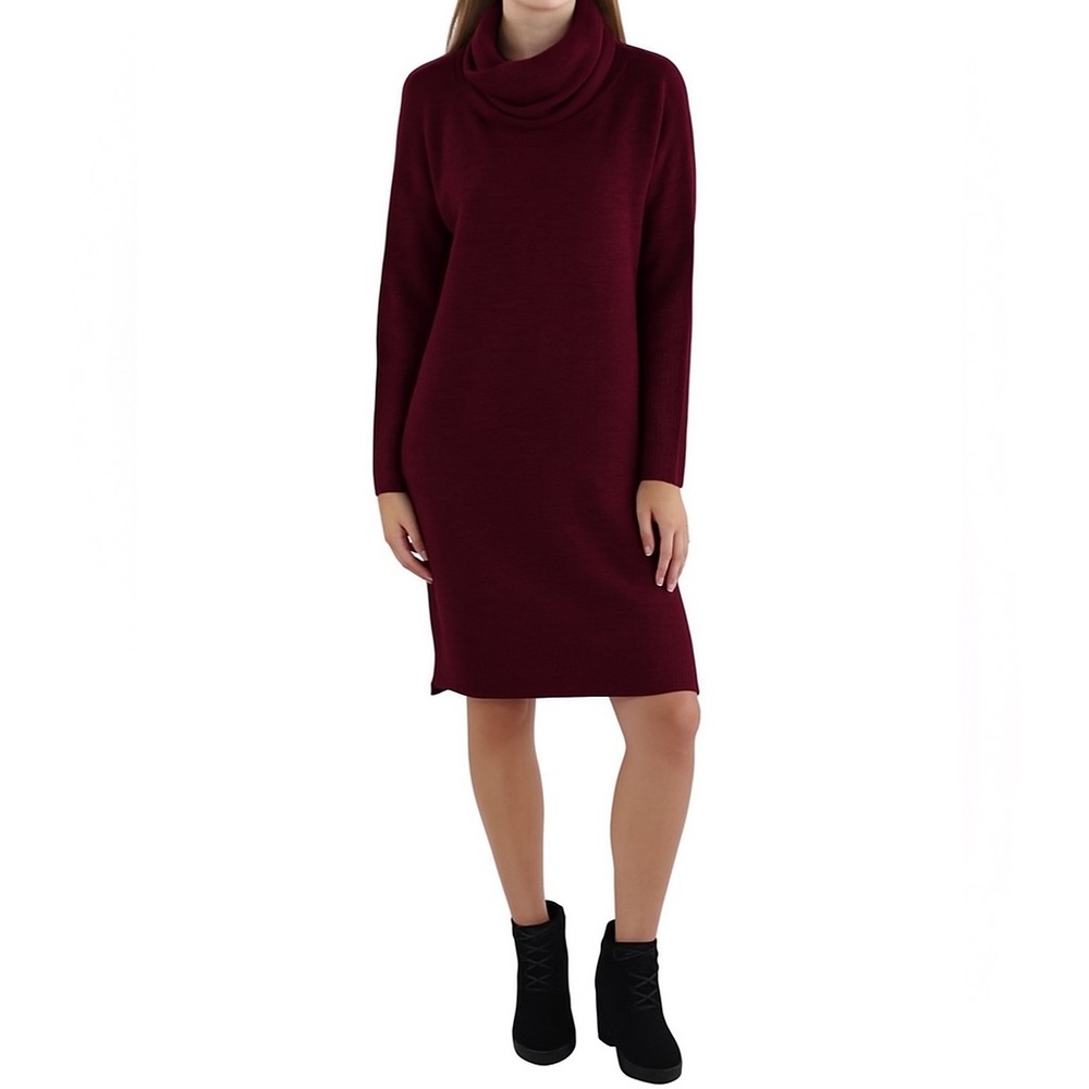 French Connection Deep Red Cowl Neck Sweater Dress